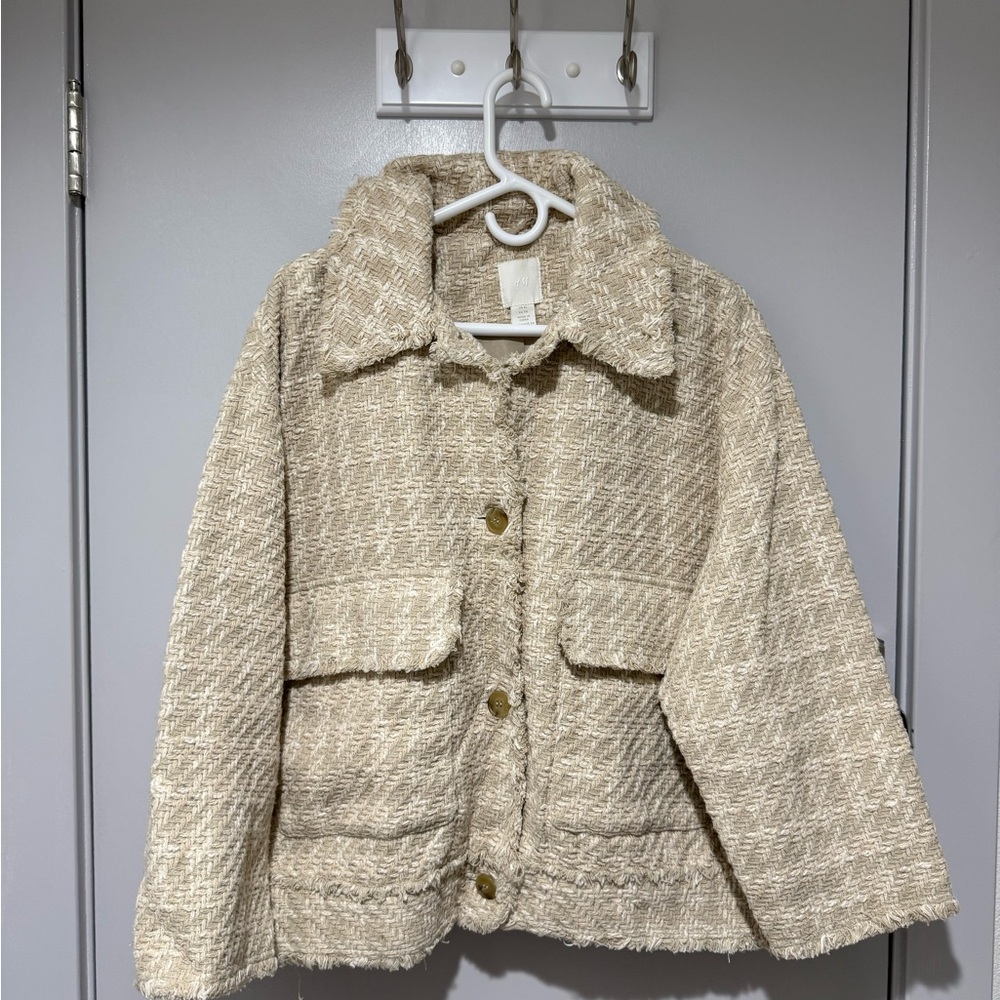H&M Chic Beige Tweed Jacket